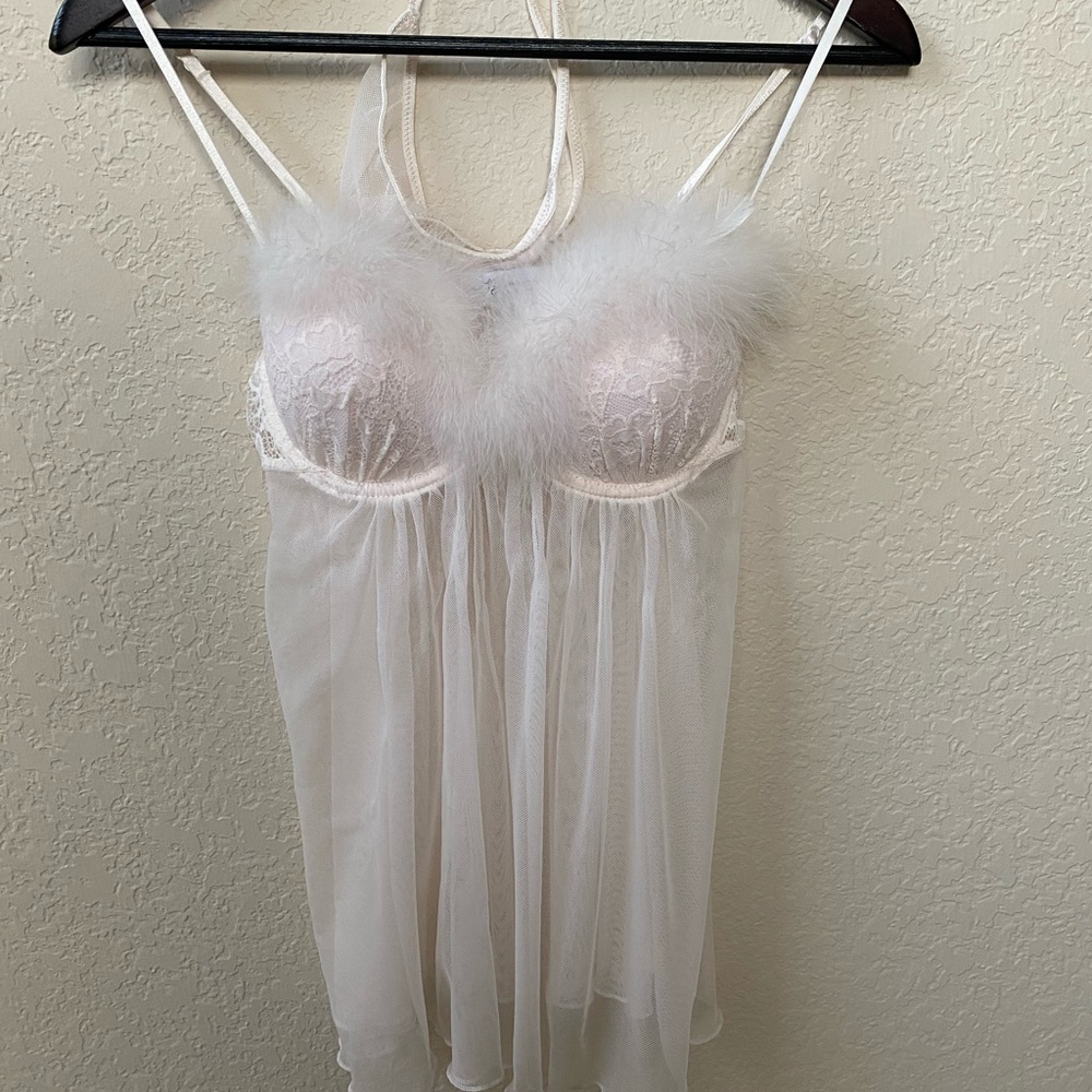 In Bloom Fluffy Pink Lingerie with Thong